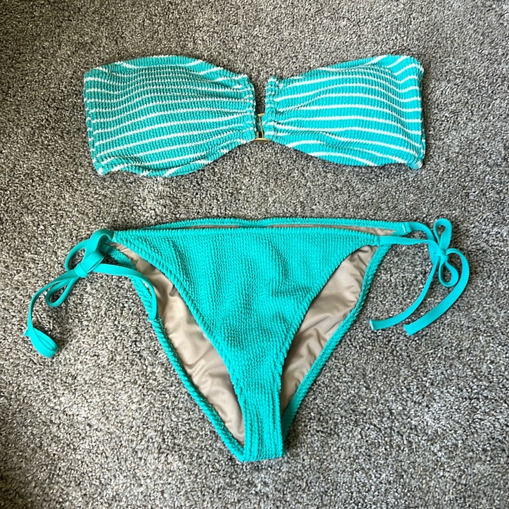 Bandeau teal bikini